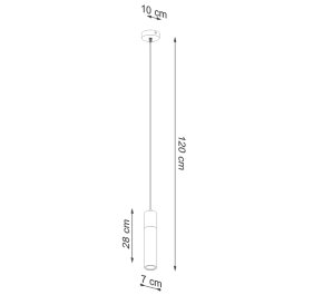 LAMPA sufitowa wisząca długa drewno beton ZANE 1 (SL.0965)