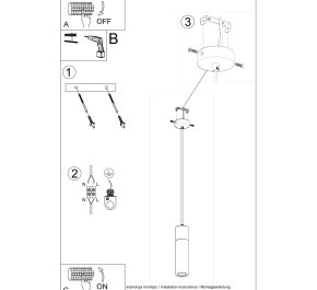 LAMPA sufitowa wisząca długa drewno beton ZANE 1 (SL.0965)