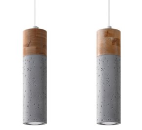 LAMPA nad wyspę z betonu i drewna ZANE 2 (SL.0966)