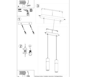 LAMPA nad wyspę z betonu i drewna ZANE 2 (SL.0966)