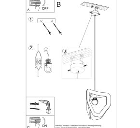 LAMPA SUFITOWA CZARNA POJEDYNCZA TRES (SL.0930)