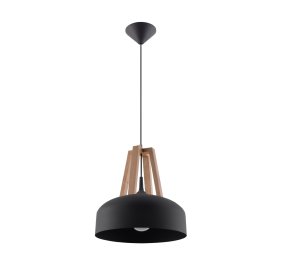 CASCO LAMPA sufitowa czarna z drewnem (SL.0390)