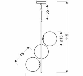 DUO 3x15w e14 lampa sufitowa, klosze białe kule (33-01276)