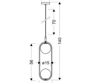 CORDEL 2x28W lampa wisząca czarna nowoczesna, klosze białe kule (32-10155)