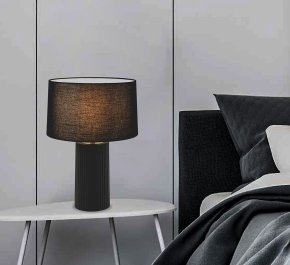 Lampka nocna do sypialni TOKIO 1xE27 CZARNA