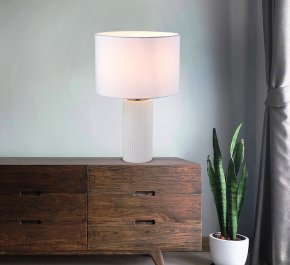 Lampa stołowa biała nowoczesna TOKIO 1xE27