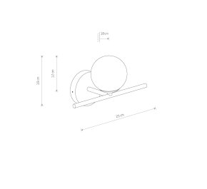 LAMPA ŁAZIENKOWA NAD LUSTRO ZŁOTA  IP44 ARALIA