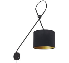 LAMPA ŚCIENNA REGULOWANA CZARNA ZE ZŁOTYM VIPER (N1-6513)