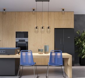 Lampa sufitowa czarna z drewnem GOTTO (SL.1264)