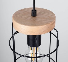 Lampa sufitowa czarna z drewnem pojedyncza GOTTO (SL.1263)