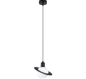 Lampa wisząca biała kula z czarnym pojedyncza 125 cm HYPERION 1xG9 (SL.1358)