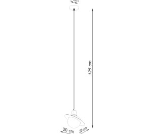 Lampa wisząca biała kula z czarnym pojedyncza 125 cm HYPERION 1xG9 (SL.1358)