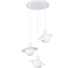 Biała lampa wisząca potrójna 120 cm klosze białe kule HYPERION 3P (SL.1357)