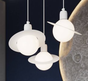 Lampa wisząca biała kula pojedyncza 125 cm HYPERION 1xG9 (SL.1356)