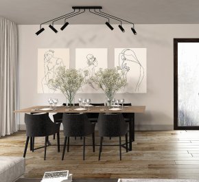 Lampa sufitowa czarna nowoczesna 6xGU10 EYE SUPER
