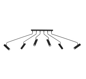 Lampa sufitowa czarna nowoczesna 6xGU10 EYE SUPER