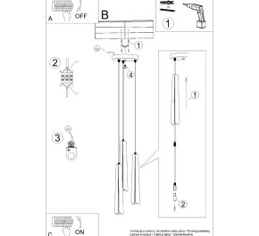 Nowoczesna lampa sufitowa czarna loft 120 cm 3xG9 PRYSM 3P (SL.1401)
