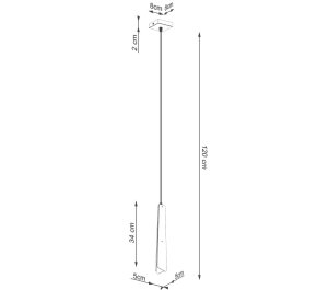 Lampa wisząca pojedyncza czarna 1xG9 PRYSM 1 (SL.1400)