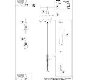 Lampa wisząca pojedyncza czarna 1xG9 PRYSM 1 (SL.1400)