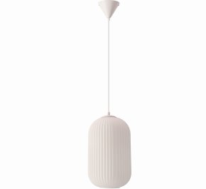 Biała lampa wisząca szkło karbowane CRESTO 1xE27