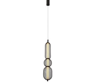 Czarna lampa wisząca pojedyncza LED 150 cm 3000K PUMA (32-35363)