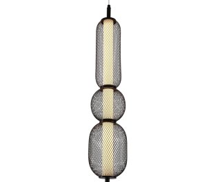 Czarna lampa wisząca pojedyncza LED 150 cm 3000K PUMA (32-35363)