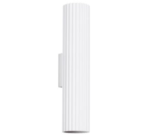 Kinkiet biały tuba ryflowana 2xGU10 KARBON 30 (SL.1539)