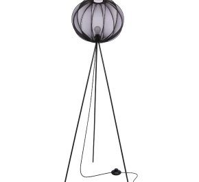 Nowoczesna lampa podłogowa klosz czarny 1xE27 kula MELLOW
