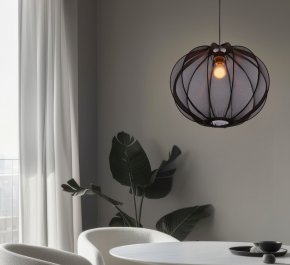 Nowoczesna lampa wisząca klosz czarny 1xE27 kula MELLOW