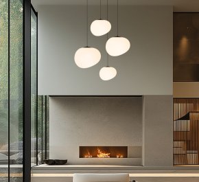 Lampa wisząca biała kula 20 cm nieregularna 1xE27 40W STONES