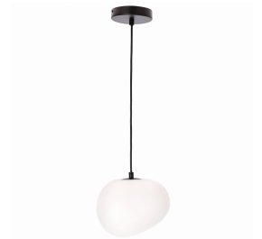Lampa wisząca biała kula 20 cm nieregularna 1xE27 40W STONES