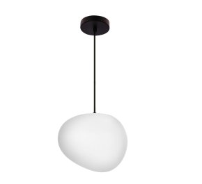 Lampa wisząca biała kula 25 cm nieregularna 1xE27 40W STONES