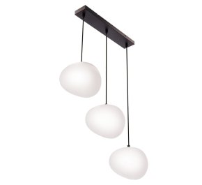 Lampa wisząca potrójna klosze białe kule nieregularne 3xE27 40W STONES