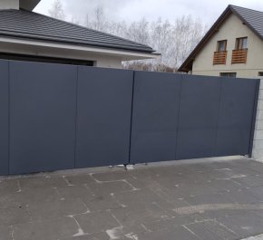 Brama przesuwna 6m, brama aluminiowa - brama pełna z blachy BR06ALPEL