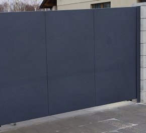 Brama przesuwna 4m, brama aluminiowa - brama pełna z blachy BR04ALPEL
