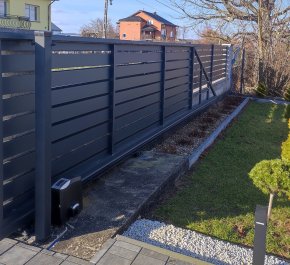 Brama przesuwna 4m, brama wjazdowa - brama aluminiowa profil BR04ALPR10