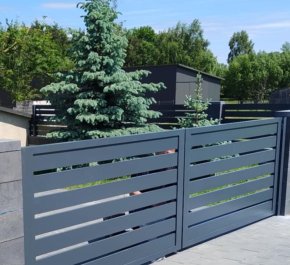Brama wjazdowa 4m, brama aluminiowa dwuskrzydłowa profil BR09ALPR10