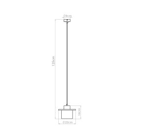 Lampa z betonu wisząca 1xE27 125 cm MAB beton