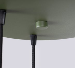 Lampa wisząca potrójna HALO zielona oliwka