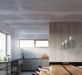 Lampa industrialna wisząca, lampa z betonu i metalu 1xE27 LUGO