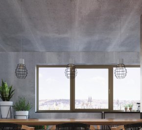 Lampa industrialna wisząca, lampa z betonu i metalu 1xE27 LUGO