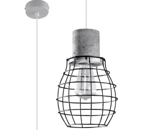 Lampa industrialna wisząca, lampa z betonu i metalu 1xE27 LUGO