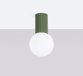 Lampa łazienkowa IP44 aluminium ryflowane HALO zielona oliwka