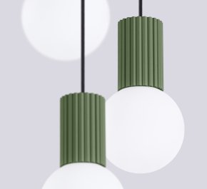 Lampa wisząca pojedyncza HALO zielona oliwka