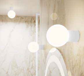 Lampa łazienkowa IP44 aluminium ryflowane HALO biała