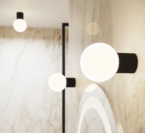 Lampa łazienkowa IP44 aluminium ryflowane HALO czarna