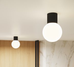 Lampa łazienkowa IP44 aluminium ryflowane HALO czarna