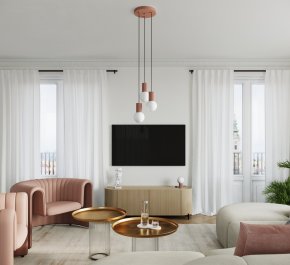 Lampa wisząca potrójna HALO mocca