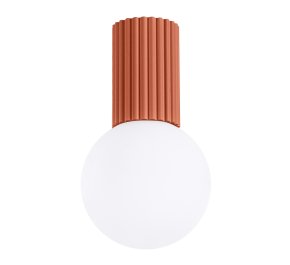 Lampa łazienkowa IP44 aluminium ryflowane HALO ochra czerwona