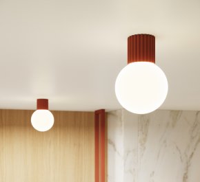 Lampa łazienkowa IP44 aluminium ryflowane HALO ochra czerwona